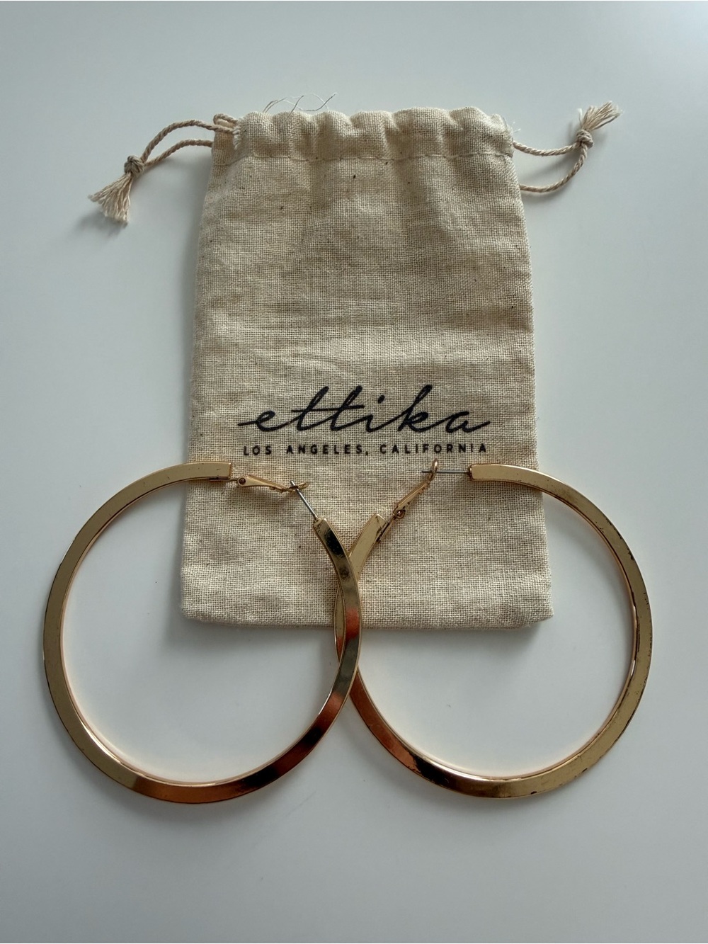 ettika Shiny Gold Large Hoop Earrings